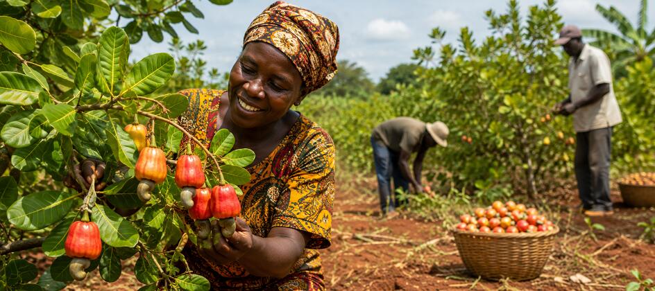 Récolte de cajou en Côte d'Ivoire